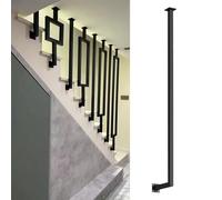 MARXAN Pasamanos de Escalera, Postes de balaustrada de Hierro Forjado Negro, barandillas Modernas en Forma de L para pasillos, áticos, porches y Balcones.(Straight Pipe,85cm)