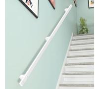 MARXAN Pasamanos Moderno De Hierro Forjado, 1m 1,5m 2m 2,5m 3m Pasamanos De Escalera para Interiores Y Exteriores, Pasamanos Blancos Barra De Soporte Montada En La Pared con Soportes(150cm)