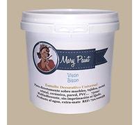 Mary Paint Pintura para Muebles Efecto Chalk Paint,multisuperficie, mate, Blanco Puro - 750ml resistente al desgaste muebles, piel, nautica,cocinas, marmol (Visón, 750 ml)