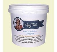 Mary Paint Pintura para Muebles Efecto Chalk Paint,multisuperficie, mate, Blanco Puro - 750ml resistente al desgaste muebles, piel, nautica,cocinas, marmol (Blanco Antiguo, 750 ml)