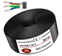 MAS Premium 5-100m Cable de goma flexible H07RN-F 3G 1, 3G 1,5, 3G 2,5, 3G 4, 3G 6, 3G 10 o 3x 1,5 Cable para dispositivos pesados (H07RN-F 3G 4 mm², 30m)