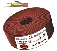 MAS Premium Cable de silicona de 5-250 m, cable de conexión, cable de silicona, cable de sauna, SIHF-J 3 x 0,75 1 1,5 2,5 4 6 alambre fino flexible para dispositivos con efectos de alta temperatura