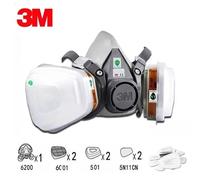 Máscara de Gas 3M 6200 para decoración de pintura en aerosol, máscara de polvo químico, protección corporal, filtro de vapor tóxico, respirador, media máscara reutilizable 6200 15in1