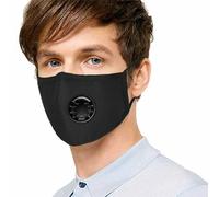 Mascarilla respiratoria con válvula y filtro de carbón activo para peluqueros PM2,5, negra