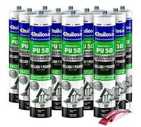 Masilla de Poliuretano Quilosa Sintex PU-50 - Caja 12 (Botes 300ml) Unidades Edición Especial con Llavero Rojo Bricolemar de Regalo! (Negro)