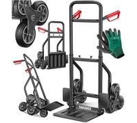 MASKO® Carretilla para escaleras, 200 kg, Carretilla de Transporte para Subir escaleras, Plegable, Ruedas de Goma Dura, Asas de plástico, Marco de Acero