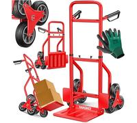 MASKO® Carretilla para escaleras, 200 kg, Carretilla de Transporte para Subir escaleras, Plegable, Ruedas de Goma Dura, Asas de plástico, Marco de Acero