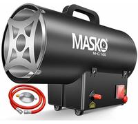 Masko - Radiador de ventilador de gas, cañón de calor, calefacción radiante, generador de aire caliente de astillero, color negro