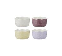 Mason Cash in The Meadow - Juego de 4 ramequines de 12 x 6 cm | 260 ml de cerámica en relieve floral para postres, salsas y aperitivos, horno a mesa