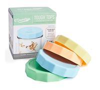 Masontops Tough Tops - Tapa de tarro de boca ancha - Multicolor - Tapas de rosca de plástico BPA - Tapas de almacenamiento herméticas reutilizables