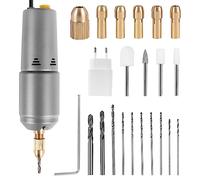 Masslla Taladro eléctrico pequeño Herramientas de joyería Taladro Eléctrico Taladro Manual DIY Herramientas para la fabricación de joyas de resina epoxi, 10 taladros, con adaptador de carga