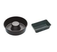 Master Class KCMCHB76 - Molde para Tarta Antiadherente en Forma de Corona, 20 cm & KitchenCraft MasterClass Molde para Pan 1mm Acero al Carbono Antiadherente Libre de BPA 23 x 13 x 7 cm, 900 g