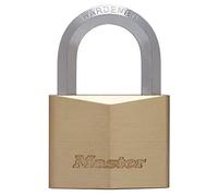 Master Lock 1165EURD Candado de llave con Cuerpo de Latón Macizo y arco Hexagonal, Dorado, 9.1 x 6 x 2.6 cm