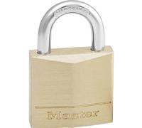 Master Lock 130EURD Candado de Ancho con Cuerpo de Latón Macizo, Dorado, 4.9 x 3 x 1.2 cm