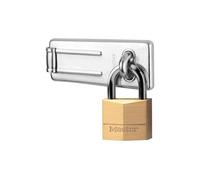 Master Lock 140703EURD Set de Portacandado y Candado con Llaves, Plateado, 89mm