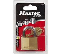 Master Lock 140EURD Candado de Ancho con Cuerpo de Latón Macizo, Dorado, 6 x 4 x 1.3 cm, 40 mm