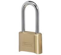 Master Lock 175LH Set Your Own Candado de combinación, acabado de latón, grillete de 2-1/4 pulgadas