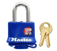 Master Lock 312EURD Candado de Acero Laminado Revestido, Azul, 7,3 x 4 x 2,5 cm