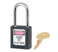 Master Lock 410BLK Candado de Consignación de Termoplástico para Instalaciones Mecánicas, Negro, Arco 3,8 x 2 cm