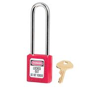 Master Lock 410LTRED Candado de Consignación de Termoplástico para Instalaciones Mecánicas, Rojo, Arco 7,6 x 2 cm