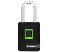 Master Lock 4901EURDLHCC Candado biométrico de alta resistencia Impermeable, Cerradura con huella dactilar y candado direccional de seguridad, Arco largo, Adecuado para aplicaciones de exterior