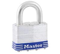 Master Lock 5EURD Candado de Acero Laminado a Llave, Gris, 7,4 x 5,1 x 3,3 cm
