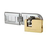Master Lock 606720EURD Set de Portacandadiocon Bisagra y Candado rectangular con Llaves, CM
