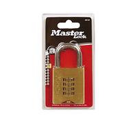 Master Lock 651EURD Candado con cuerpo de latón macizo y combinación personalizable, Dorado, 10 x 5.1 x 1.3 cm, 51 mm, Oro