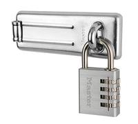 Master Lock 7640704EURD Set de Portacandado y Candado de combinación, Plateado, 40 mm