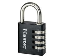 Master Lock 7640EURDBLK Candado con combinación personalizable y cuerpo de aluminio, Negro, 4 x 7.8 x 1.5 cm