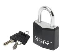 Master Lock 9130EURDBLK Candado con Llave con cuerpo de aluminio macizo revestido, Negro, 3 x 5.2 x 1.6 cm