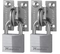 Master Lock 914060REURD Set de Argollas Planos y Candado en ángulo, Plateado (Paquete de 2)