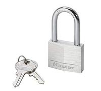 Master Lock 9140EURDLFCC Candado con Llave con cuerpo de aluminio macizo y arco mediano, Negro, 4 x 7.6 x 1.3 cm