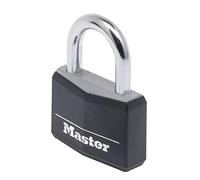 Master Lock 9150EURDBLK Candado con Llave con cuerpo de aluminio macizo revestido, Negro, 5 x 6.8 x 1.4 cm