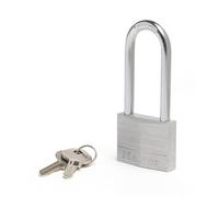 Master Lock 9150EURDLJ Candado con Llave con cuerpo de aluminio macizo y arco largo, Negro, 5 x 10.7 x 1.4 cm