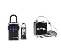 Master Lock Caja de Seguridad para Llaves con Bluetooth + Correa de Llaves retráctil [Bluetooth o con combinación] [Arco] [Impermeable] 5440EURD Caja de Seguridad para Llaves Select Access Smart