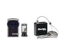 Master Lock Caja Fuerte para Llaves + Correa de Llaves retráctil [Bluetooth] [Montaje Mural] - 5441EURD - Caja de Seguridad