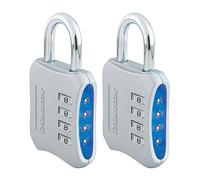 Master Lock Candado de combinación reajustable, cerradura para casilleros de gimnasio y escuela, azul, paquete de 2, 653BLUE