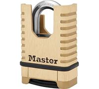 Master Lock Candado M1177EURD - Latón macizo, grillete protegido, combinación programable