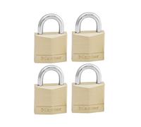 Master Lock Candado de Latón 30mm, 4 Pines y Llave Igualada x 4