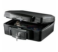 Master Lock Caja para documentos H0100EURHRO ignífuga, estanca al agua con llave 4,9 L