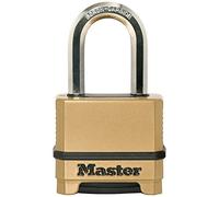 Master Lock M175EURDLF Candado Alta Seguridad, Combinacion, Zinc, Exterior, Arco Medium, Adecuado para Portales, Garages, Sótanos