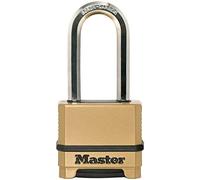 Master Lock M175EURDLH Candado Alta Seguridad, Combinacion, Zinc, Exterior, Arco Largo, Adecuado para Portales, Garages, Sótanos