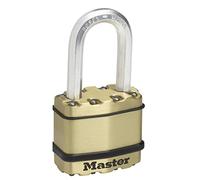 Master Lock M1BEURDLF Candado Alta Seguridad, Llaves, Acero Laminado y Acabado en Latón, Exterior, Arco Medium, Estanco, Adecuado para Portales, Garages, Sótanos