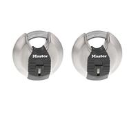 Master Lock M40XTCCSEN - Candado de disco, acero, con llave igual | Discus Lock para unidades de almacenamiento, cobertizos, seguridad resistente a la intemperie, grillete de carburo de boro de