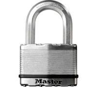 Master Lock M5EURD Candado Alta Seguridad, Llaves, Acero Laminado, Exterior, Arco Normal, Adecuado para Portales, Garages, Sótanos