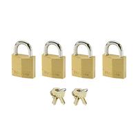 MASTER LOCK Mini Candado [llave] [Lote de 4] [Paquete Familiar] 120EURQNOP - óptimo para Maleta, Valija, Taquilla