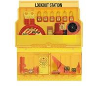Master Lock S1900VE410 Estación de bloqueo de Bloqueos Eléctricos y Mecánicas incluso Candado Dieléctrico, Aldaba de Consignación, Cable, Bloqueo de válvula, Bloqueo de disyuntor y Etiqueta