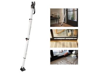 Master Lock Tope de puerta compacto, barra de seguridad plegable, ajustable para puertas batientes y correderas, color blanco