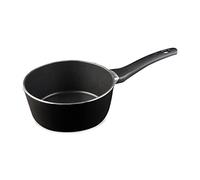 MasterChef Cazo Leche, Olla Induccion con Mango, Antiadherente, con Tapa, por Leche, Sopa y Todo Tipo de Cocinas, Aluminio, Revestimiento Antirayaduras, Apta para Lavavajillas, 16cm, Negro